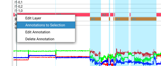 annotation to selection